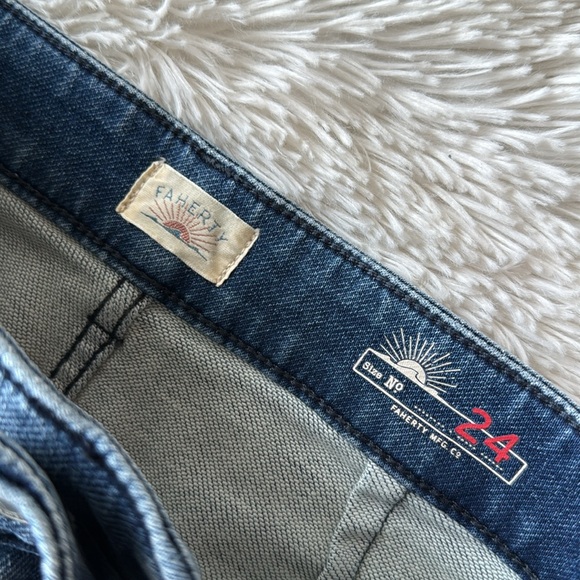 FAHERTY wide leg jean stretch terry patch pocket ankle pant  size 24 - Picture 3 of 13